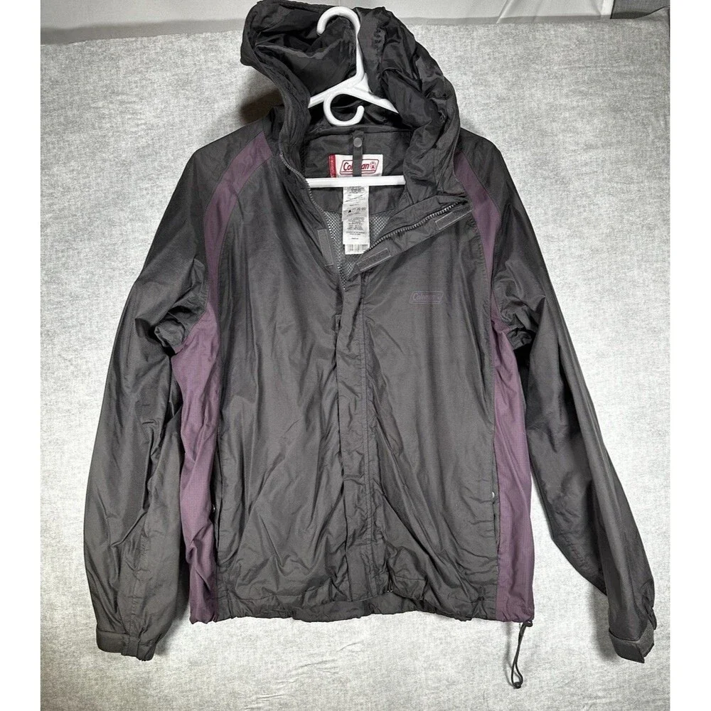 Coleman Mens Jacket Coat Windbreaker Waterproof Rain Outdoor Camping L/XL Grey